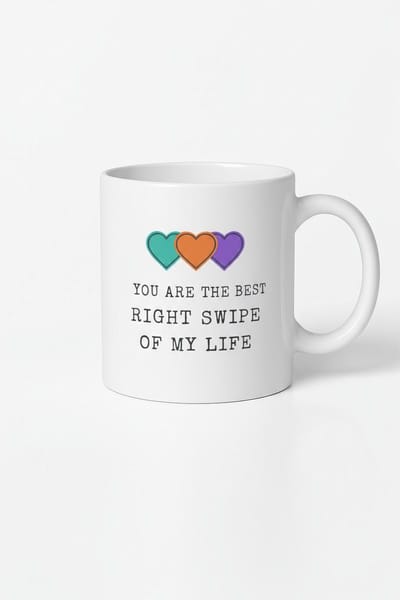 Mok 'Right Swipe Of My Life' | Uniek Liefdes Cadeau | Dating App Humor