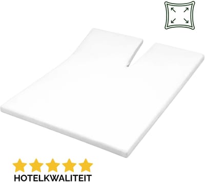 Droomtextiel Splittopper Molton Hoeslaken Stretch - 160 x 200 cm - Matrasbeschermer - Hoogwaardige Kwaliteit - Perfecte Pasvorm