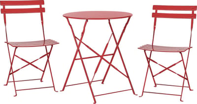 FIORI - Bistroset voor 2 - Rood - Staal