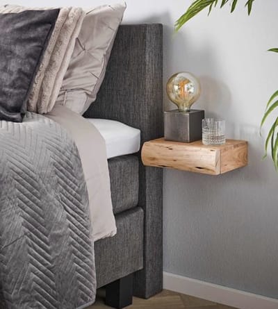 PS-Collection Tree XS Set van 2 Nachtkastje 1 Lade - 30x20x8cm - Naturel - Acacia - nachtkast, nachtkastje, nachtkastjes, nachtkastjes industrieel, nachtkastje hout, nachtkastjes modern, nachtkastje zwevend
