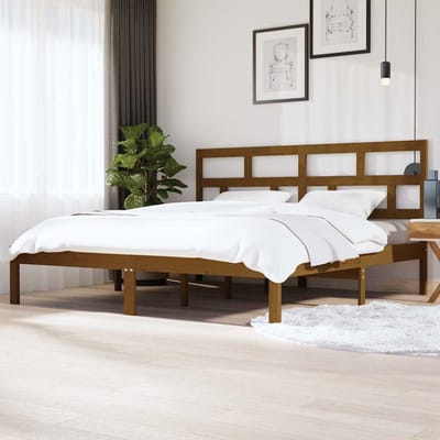 vidaXL - Bedframe - massief - grenenhout - honingbruin - 200x200 - cm