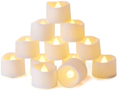 carmdering - LED Teelichter - Elektrische Kaars - Theelicht Set - Automatische Timerfunctie - Realistisch Flikkerend Licht - Kunststof - Brandveilig Design - Lange Batterijduur - 12 Stuks