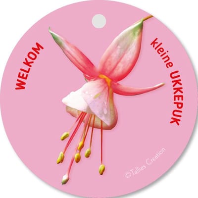 Tallies Cards - kadokaartjes  - bloemenkaartjes - Welkom kleine ukkepuk roze - Flowerpower - set van 5 kaarten - geboortekaart - geboorte - baby - in verwachting - 100% Duurzaam