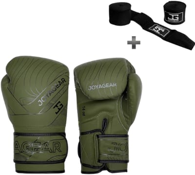 Joya Essential Bokshandschoenen - 12 oz – Groen – Kickboksen & Boksen – Synthetisch Leer – Meerlaagse Padding – Joya Fight Gear