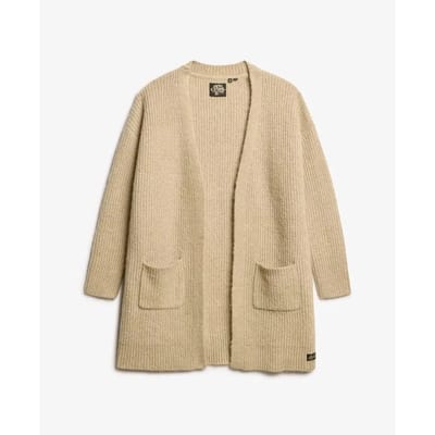 Superdry - Lang gebreid Essential vest - Dames - Cardigans