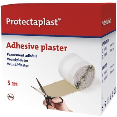 Elastische pleister Protectaplast bruin op rol 6cmx5m