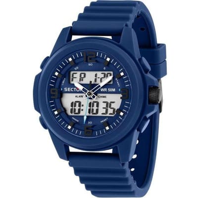 Montre homme Sector Ex-48 Bracelet Silicone Cadran Bleu Quartz R3251302003 bleu