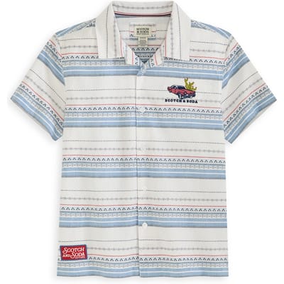 Scotch & Soda Boys Dobby Camp Shirt Grey/grey Taglia: M | Camicie Outlet | kids | Grigio