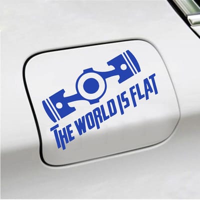 Bumpersticker - The World Is Flat - 14 X 19 - Blauw