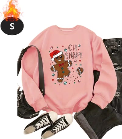 Bovista Kersttrui - Dames - Foute Kersttrui - Christmas Sweater - Cartoonprint - Kerst Sweater - Christmas Jumper - Pyjama - Roze - S
