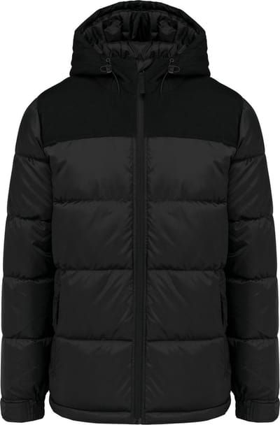 Kariban Uniseks tweekleurige gewatteerde parka met capuchon K6163 - Black - 3XL