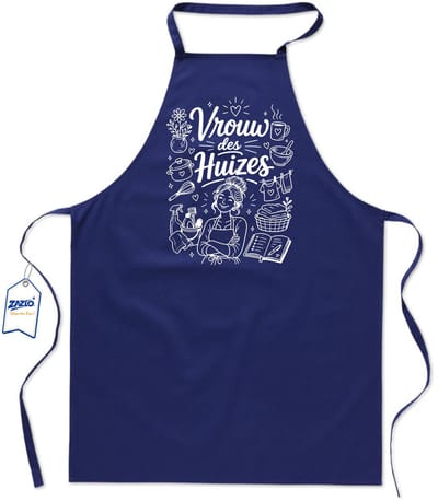 Basics - Unisex Schort - kookschort - keukenschort - BBQ schort - 65 x 90 cm - 100% katoen - Man des huizes - blauw