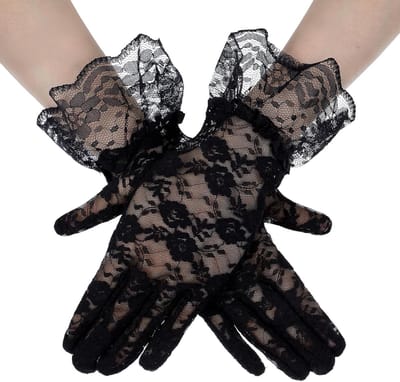 Elegante Korte Kant Handschoenen voor Dames - Perfect voor Bruiloften, Theatervoorstellingen en Feestjes in Vintage Stijl