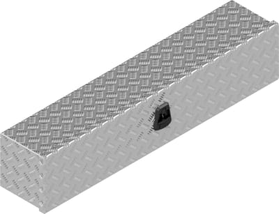 DE HAAN BOX OL - 1250x250x250 mm - waterdichte en stofdichte aluminium traanplaat disselbak - voorzien van vlinderslot of t-sluiting