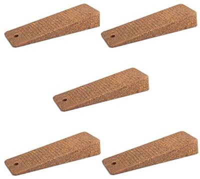 5 Deurstopper Wedges - Set van 5 Stuks van Duurzaam Rubber | Kleur: Kurk