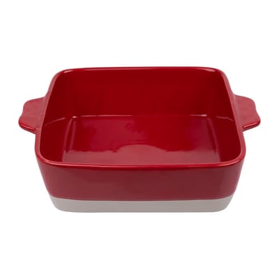 Olympia braadslede van keramiek rood en taupe 4.2L