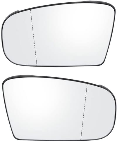 Dailygoods- Zijspiegel met verwarmingsfunctie - Achteruitkijkspiegel - Glas/Kunststof - Compatibel met Mercedes Benz S Klasse W220 1998-2002 - CL Klasse W215 2000-2003 - Wit/blauw glas - Autospiegel
