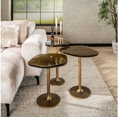 Bijzettafel H60 Eclips - Goud antiek finish