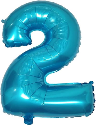 XL Cijferballon 2 Blauw - Folieballon 70cm voor 2e Verjaardag Feestdecoratie Jongen en Meisje