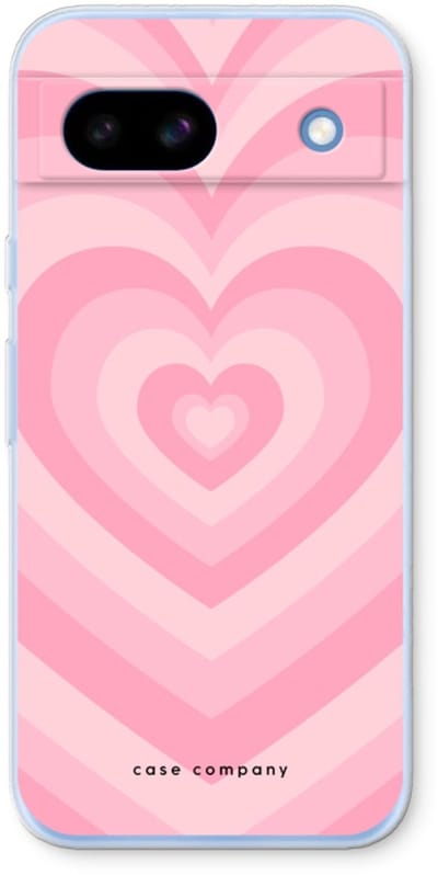 Case Company® - Hoesje geschikt voor Google Pixel 8a hoesje - Hart Roos - Soft Cover Telefoonhoesje - Bescherming aan alle Kanten en Schermrand