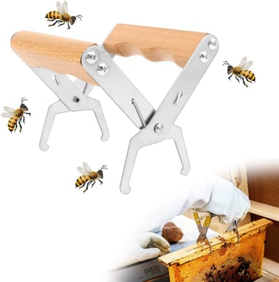 Bijenframe lifter grijper met houten handvat - roestvrijstalen bijenteeltgereedschap voor imkers