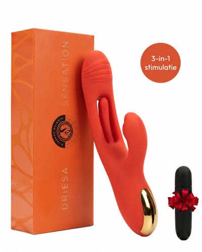 Vibrators voor Vrouwen – 3 in 1 Realistisch Rabbit Vibrator met Clitoris Stimulator & G Spot - Sex Toys voor Koppels - Inclusief Bullet Mini Vibrator - 21 Standen - Waterdicht