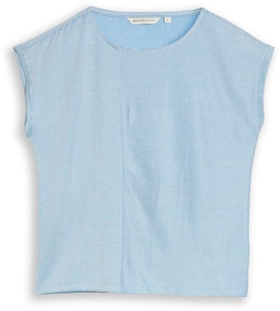 Tom Tailor Denim - T-shirt met losse pasvorm en streepmotief - Maat XXL - small mid blue white stripe