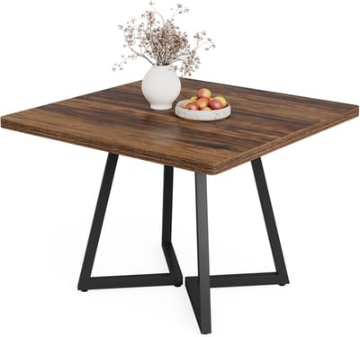 Eettafel - Eettafels - Vierkant - Eet Tafel - Keukentafel voor 4 Personen - Bruin - Houten Tafel - Woonkamer - Eetkamer