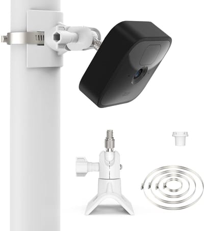 Paalbeugel - Montagebeugel - Camera Beveiligen - Verstelbare Diameter - 1.96-7.87 inch - Wit