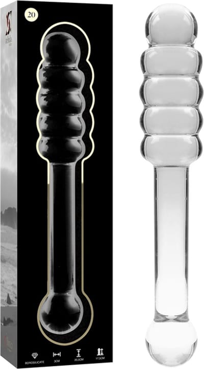 NEBULA SERIES BY IBIZA™ - MODEL 20 DILDO BOROSILICATE GLASS 20.5 X 3 CM CLEAR