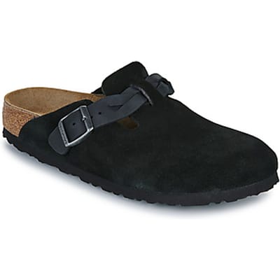 Suede leren clogs voor dames Birkenstock Boston Braided