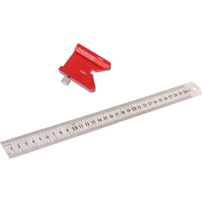 Outil de traçage pour le travail du bois Règle d'angle 45 90 degrés 300 mm Règle de mesure en métal avec écrou de butée white