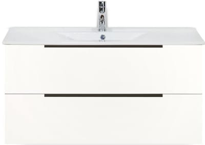 Seville Badmeubelset 100 cm - Wit Hoogglans Edge Greep - Wastafel Enjoy