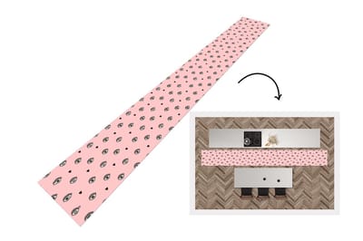 Keukenloper - Keukenmat - Meisje - Ogen - Roze - Patronen - 400x50 cm - Keuken vloerkleed