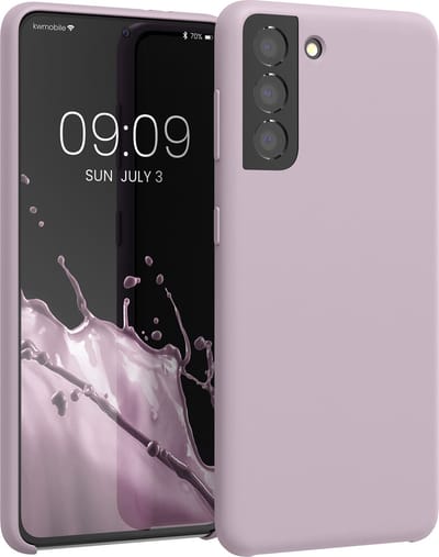 kwmobile telefoonhoesje geschikt voor Samsung Galaxy S21 - Hoesje met siliconen coating - Smartphone case in licht oudroze