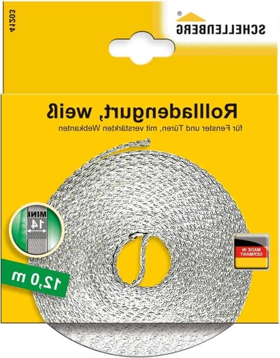 Rolluikriem - Riem band - Handmatige bediening - Duurzaam slijtvast - 14 mm x 12 m - Wit