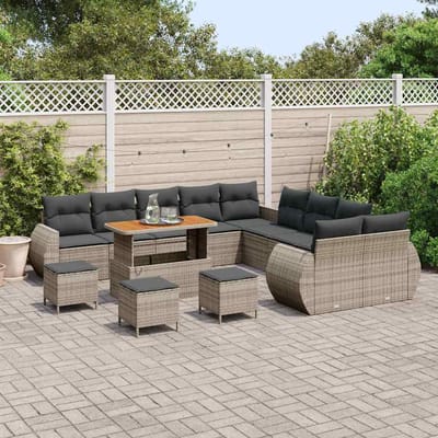 vidaXL - Tuinbank - Set - 14 - st - 14-Aantal - zitplaatsen - Grijs