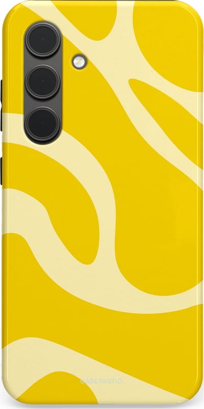 Casetastic Hoesje Geschikt voor Samsung S24 - Stijlvolle Beschermende Duo-layer Case - Citroen Gele Zonnestraal