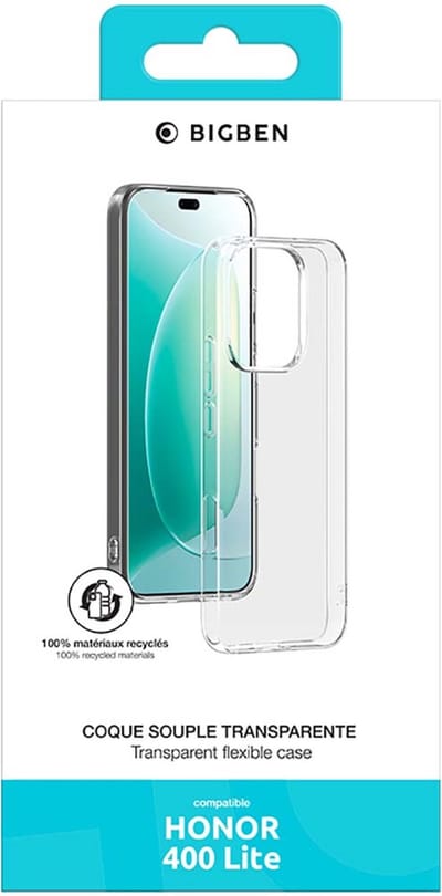 Bigben Connected, Hoesje geschikt voor Honor 400 Lite - Flexibel TPU Anti-Vergeling, Transparant