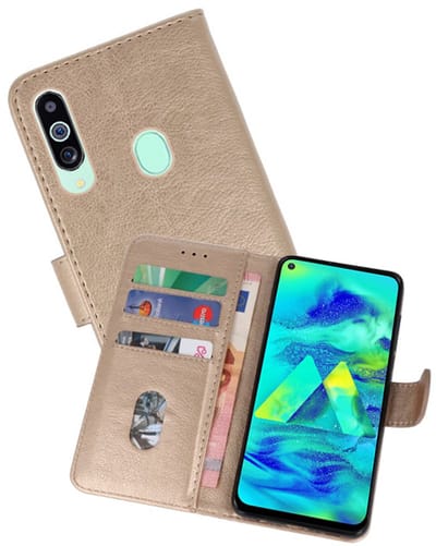 Hoesje Geschikt voor Samsung Galaxy M40 - Kaarthouder Book Case Telefoonhoesje - Goud