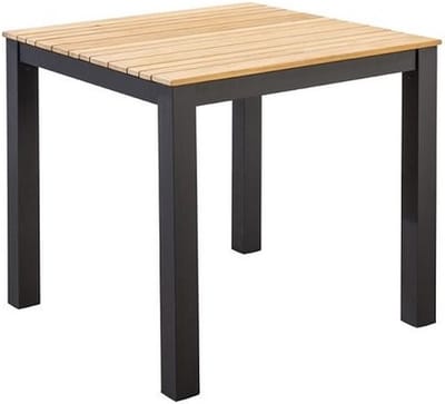 Arashi dining tafel 76x76cm aluminium dark grey teak Yoi