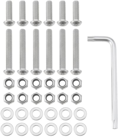 Dailygoods- Scharnier Hardware Set 37 Stuks - M8 Schroeven - Moeren/Ringen - Roestvrij Staal - Compatibel met Land Rover Defender - Eenvoudige Installatie - Scharnierhardware
