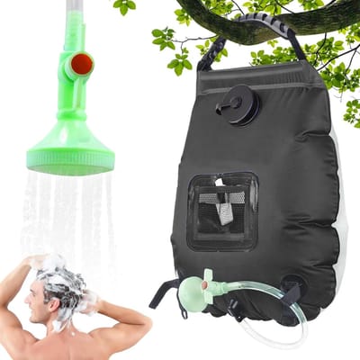 Draagbare Outdoor Douche - Camping Douche Zonnedouche - Outdoor Verfrissing - Zonne-energie Werking - 20 Liter - Zwart