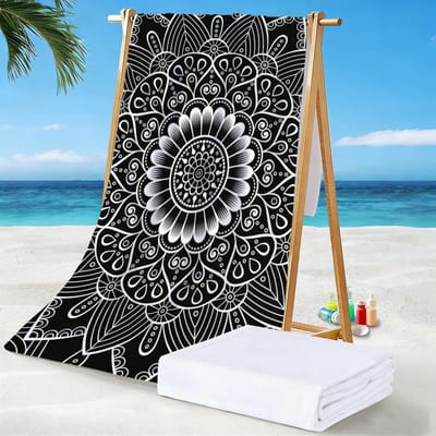 Serviette de plage en microfibre imprimé crâne Séchage rapide Absorbant Serviette de bain pour adulte Sans sable Serviette de voyage Essentiels de plage Cadeau pour les vacances 70X150CM