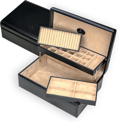 Juwelendoos - Opberger Sieraden - Sieraden Organiseren - Veelzijdig Interieur - 31 x 21 x 12 cm - Zwart