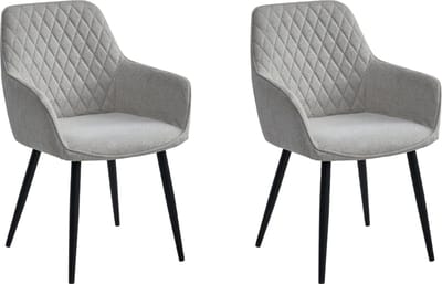 Colenis® - Beverly Eetkamerstoel - Set Van 2 - Beige - Geweven stof - Met armleuning