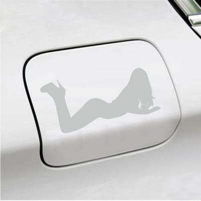 Bumpersticker - Liggende Dame - 8 X 17 - Licht Grijs