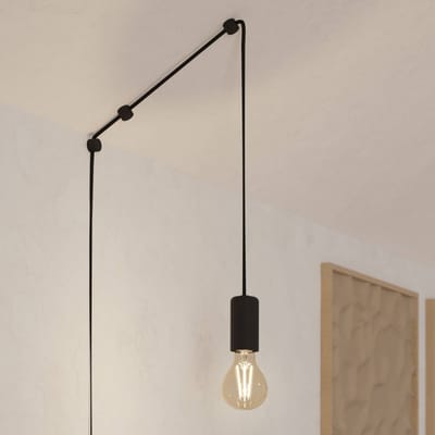 EGLO Hanglamp Pinetina, projectie 40 cm, zwart, stekker