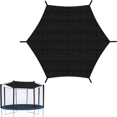 Trampoline afdekking - Zonnezeil trampoline - Zomerse bescherming - Ademend gaasweefsel - Ø 244 cm - Zwart