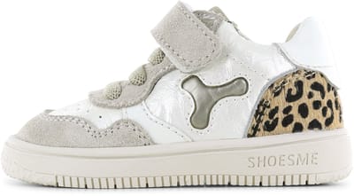 Shoesme Beige Sneakertje Met Panterprint - Sneakers Kinderen - Meisjes - Beige Leopard - Microfiber leer - Maat 19